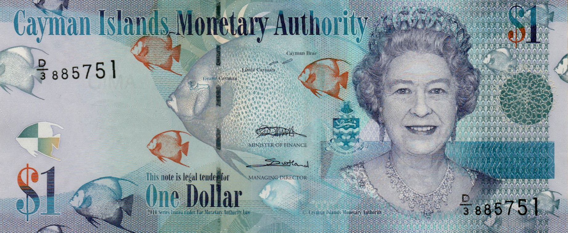 Cayman Islands 1 2010 UNC P-38/c